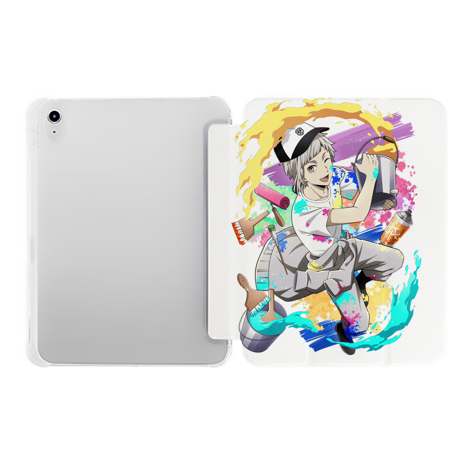 （画像用） 文豪ストレイドッグス Bungo Stray Dogs IPad ケース ペン収納付き 三つ折りスタンド PUレザー×シリコン 対応機種9.5/10.5/10.9インチ